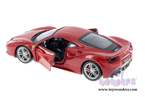 BBurago Ferrari Race & Play - Ferrari 488 GTB Hard Top (1/24 scale diecast model car, Burgundy) 26013D