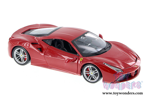 BBurago Ferrari Race & Play - Ferrari 488 GTB Hard Top (1/24 scale diecast model car, Burgundy) 26013R