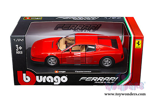 BBurago Ferrari Race & Play - Ferrari Testarossa Hard Top (1/24 scale diecast model car, Red)  26014R