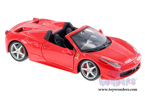 BBurago Ferrari Race & Play - Ferrari 458 Spider Convertible (1/24 scale diecast model car, Red) 26017R