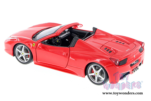 BBurago Ferrari Race & Play - Ferrari 458 Spider Convertible (1/24 scale diecast model car, Red) 26017R