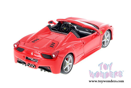 BBurago Ferrari Race & Play - Ferrari 458 Spider Convertible (1/24 scale diecast model car, Red) 26017R