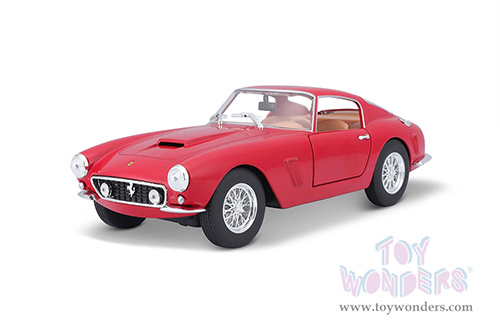 BBurago Ferrari Race & Play - Ferrari 250 GT Berlinetta Passo Corto (1/24 scale diecast model car, Red) 26025R