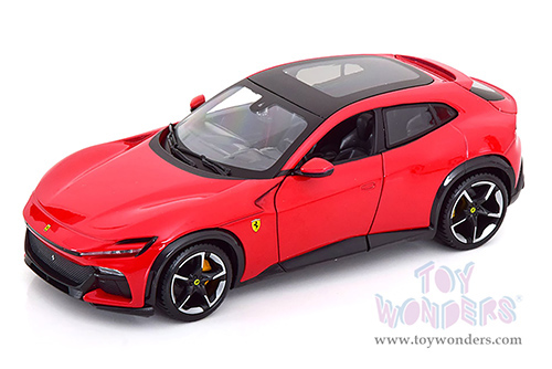 BBurago Ferrari Race & Play - Ferrari Purosangue SUV (1/24 scale diecast model car, Red) 18-26030R