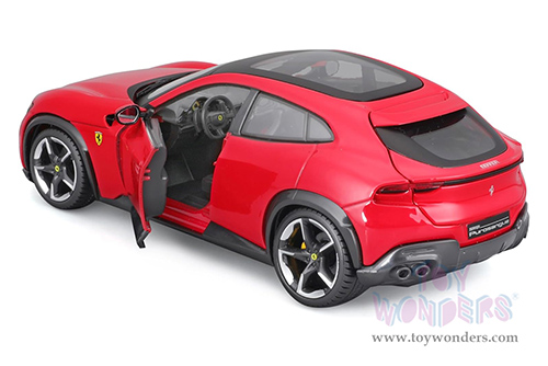 BBurago Ferrari Race & Play - Ferrari Purosangue SUV (1/24 scale diecast model car, Red) 18-26030R