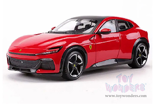 BBurago Ferrari Race & Play - Ferrari Purosangue SUV (1/24 scale diecast model car, Red) 18-26030R