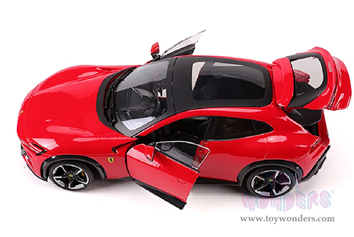 BBurago Ferrari Race & Play - Ferrari Purosangue SUV (1/24 scale diecast model car, Red) 18-26030R