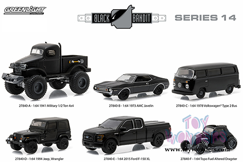 Greenlight Black Bandit Series 14 (1/64 scale diecast model car, Black) 27840/48