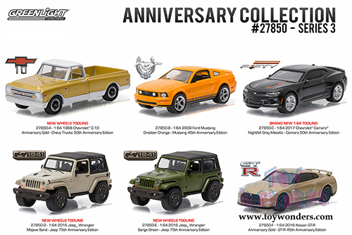 Greenlight - Anniversary Collection Series 3 (1/64 scale diecast model car, Asstd.) 27850/48