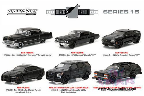Greenlight Black Bandit Series 15 (1/64 scale diecast model car, Black) 27860/48