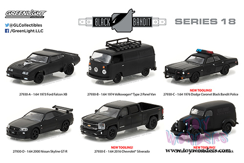 Greenlight Black Bandit Series 18 (1/64 scale diecast model car, Black) 27930/48