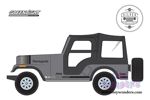 Greenlight - Anniversary Collection Series 6 | Jeep&reg; CJ-5 Silver Anniversary Edition (1979, 1/64 scale diecast model car, Gray/Black) 27940C/48