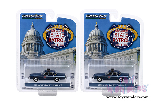 Greenlight - Anniversary Collection Series 9 | Chevrolet&reg; Caprice - Wisconsin State Patrol 80th Anniversary (1989, 1/64 scale diecast model car, Dark Blue) 28000D/48