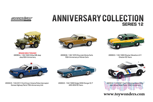 Greenlight - Anniversary Collection Series 12 (1/64 scale diecast model car, Asstd.) 28060/48