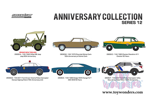 Greenlight - Anniversary Collection Series 12 (1/64 scale diecast model car, Asstd.) 28060/48
