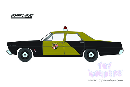 Greenlight - Anniversary Collection Series 13 | Ford Custom - Maryland State Police 100th Anniversary (1967, 1/64 scale diecast model car, Yellow/Black) 28080A/48