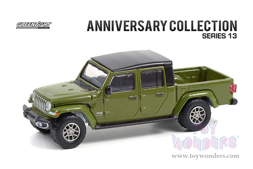Greenlight - Anniversary Collection Series 13 | Jeep&reg; Gladiator Pickup Truck - Jeep&reg; 80th Anniversary (2021, 1/64 scale diecast model car, Green/Black) 28080F/48