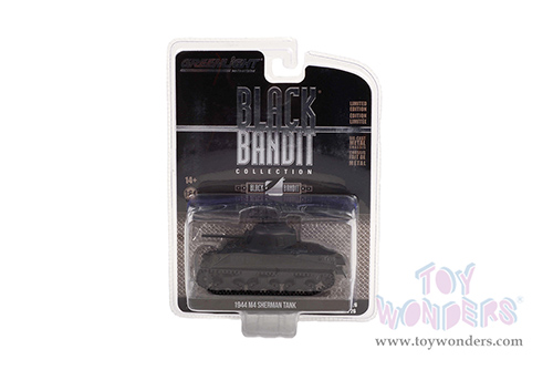 Greenlight Black Bandit - Series 26 | M4 Sherman Tank (1944, 1/64 scale diecast model car, Black) 28090A/48