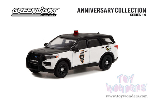 Greenlight - Anniversary Collection Series 14 | Ford Police Interceptor Utility - Illinois State Police 100th Anniversary (2022, 1/64 scale diecast model car, Black/White) 28100F/48
