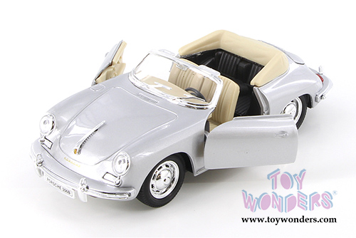 Welly - Porsche 356B Convertible (1/24 scale diecast model car, Silver) 29390WSV