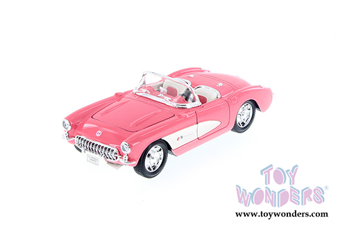 Welly - Chevrolet Corvette Convertible (1957, 1/24 scale diecast model car, Pink) 29393WPK