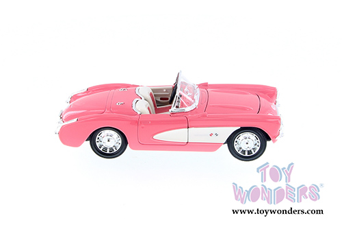 Welly - Chevrolet Corvette Convertible (1957, 1/24 scale diecast model car, Pink) 29393WPK