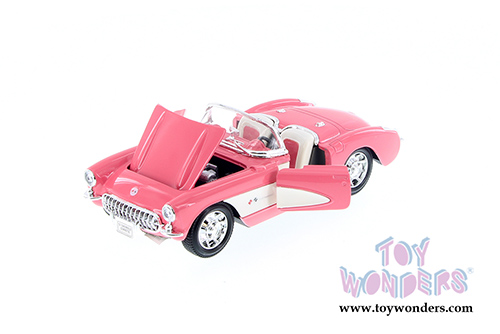 Welly - Chevrolet Corvette Convertible (1957, 1/24 scale diecast model car, Pink) 29393WPK