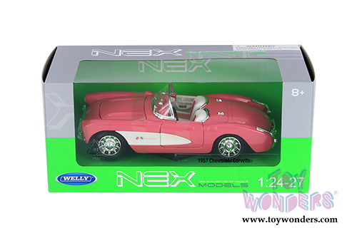 Welly - Chevrolet Corvette Convertible (1957, 1/24 scale diecast model car, Pink) 29393WPK