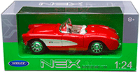 Show product details for Welly - Chevrolet Corvette Convertible (1957, 1/24 scale diecast model car, Red) 29393WR