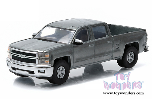 Greenlight Firstcut - Chevrolet Silverado LTZ Z71 (2014, 1/64 scale diecast model car, Blue and Bare metal) 29827