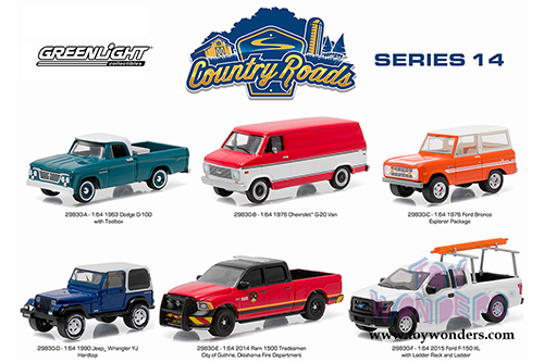 Greenlight - Country Roads Series 14 (1/64 scale diecast model car, Asstd.) 29830/48