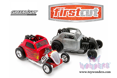 Greenlight Firstcut - Topo Fuel Altered Drag Car 2-Piece Set (1/64 scale diecast model car, Red and Bare metal) 29848