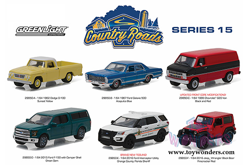Greenlight - Country Roads Series 15 (1/64 scale diecast model car, Asstd.) 29850/48