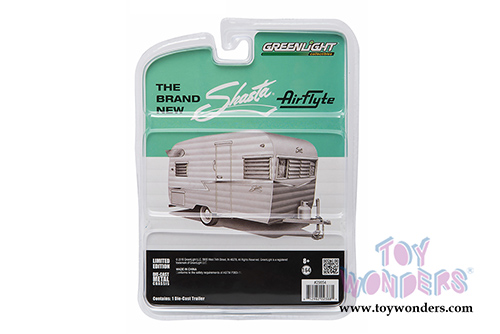 Greenlight - Shasta 15 ft Airflyte Travel Trailer (1/64 scale diecast model car, Turquoise/White) 29854