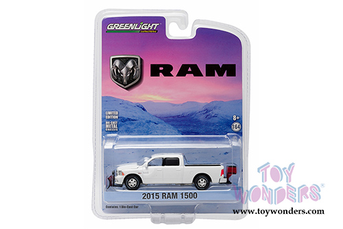 Greenlight - Dodge Ram 1500 Pick-Up Truck with Snow Plow and Salt Spreader (2015, 1/64 scale diecast model car,  White) 29863