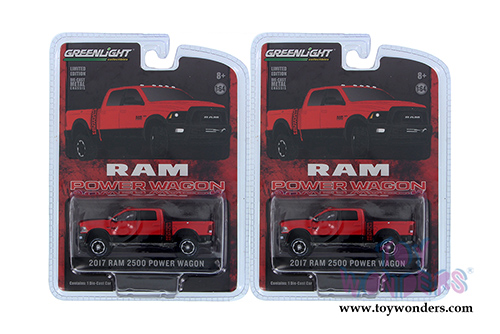 Greenlight - Dodge Ram 2500 Power Wagon Pick-Up Truck (2017, 1/64 scale diecast model car,  Flame Red w/Black) 29873