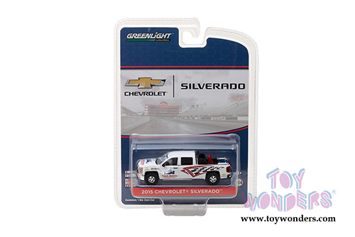 Greenlight - Chevrolet&reg; Silverado&trade; Pickup Truck with Safety Equipment (2015, 1/64 scale diecast model car, White) 29874
