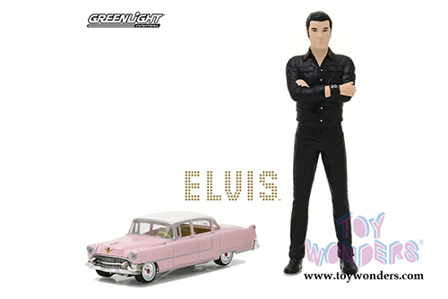 Greenlight Hollywood - Elvis Presley's Cadillac Fleetwood&trade; Series 60 with Elvis Presley Figure (1955, 1/64, 1/18 scale diecast model car, Pink) 29898/48