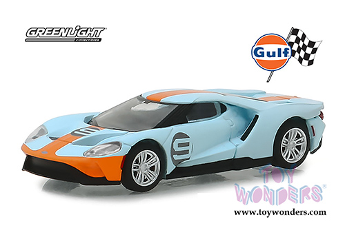 Greenlight - Ford GT Heritage Edition #9 Gulf Racing (2019, 1/64 scale diecast model car, Blue w/Orange) 29909/48