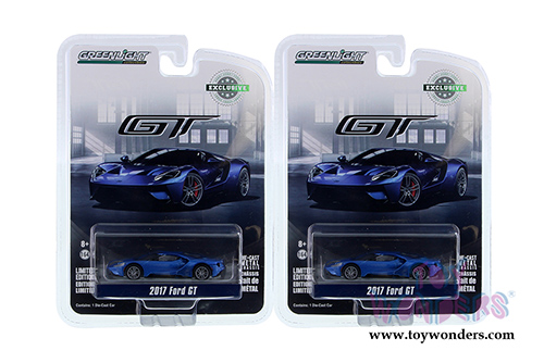 Greenlight - Ford GT (2017, 1/64 scale diecast model car, Blue) 29933/48