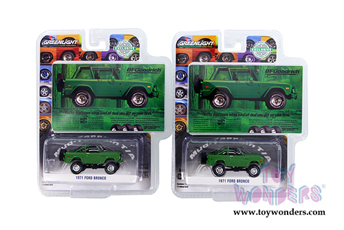 Greenlight - Ford Bronco "Take Control" BFGoodrich Vintage Ad Car (1971, 1/64 scale diecast model car, Green) 29942/48