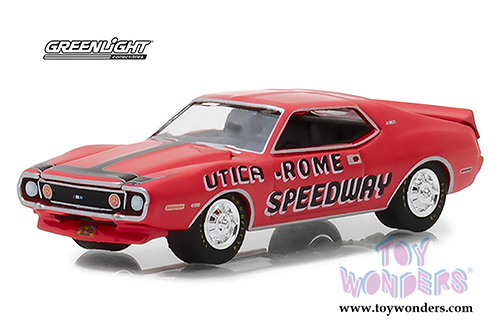 Greenlight - AMC Javelin AMX Red "Utica-Rome Speedway" Vernon, New York Official Pace Car (1972, 1/64 scale diecast model car, Red) 29948/48