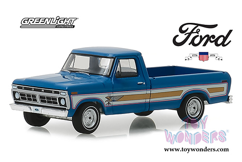 Greenlight - Ford F-100 Bicentennial Pickup Truck  (1976, 1/64 scale diecast model car, Blue) 29966/48