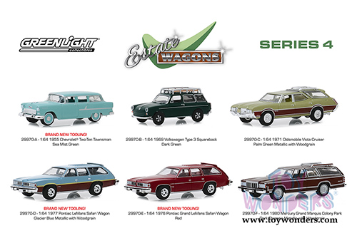 Greenlight - Estate Wagons Series 4 (1/64 scale diecast model car, Asstd.) 29970/48