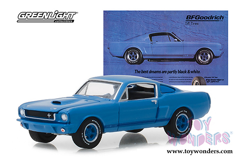 Greenlight - Shelby GT350 "The Best Dreams Are Partly Black & White" BFGoodrich Vintage Ad Car (1966, 1/64 scale diecast model car, Blue) 29975/48