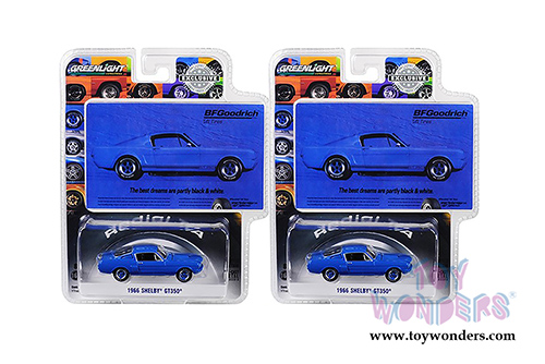 Greenlight - Shelby GT350 "The Best Dreams Are Partly Black & White" BFGoodrich Vintage Ad Car (1966, 1/64 scale diecast model car, Blue) 29975/48