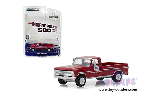 Greenlight - Ford F100 Pickup with Long Bed 52nd Annual Indianapolis 500 Mile Race Official Truck (1968, 1/64 scale diecast model car, Red) 29978/48