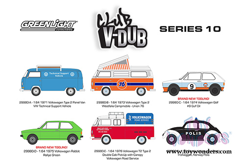 Greenlight - Club Vee-Dub Series 10 (1/64 scale diecast model car, Asstd.) 29980/48