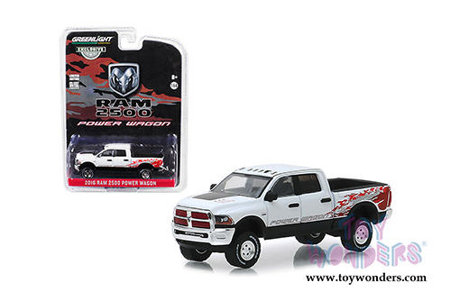 Greenlight - Dodge Ram 2500 Power Wagon Pickup Truck (2016, 1/64 scale diecast model car, Bright White Clearcoat) 29982/48