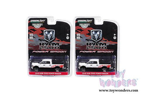 Greenlight - Dodge Ram 2500 Power Wagon Pickup Truck (2016, 1/64 scale diecast model car, Bright White Clearcoat) 29982/48